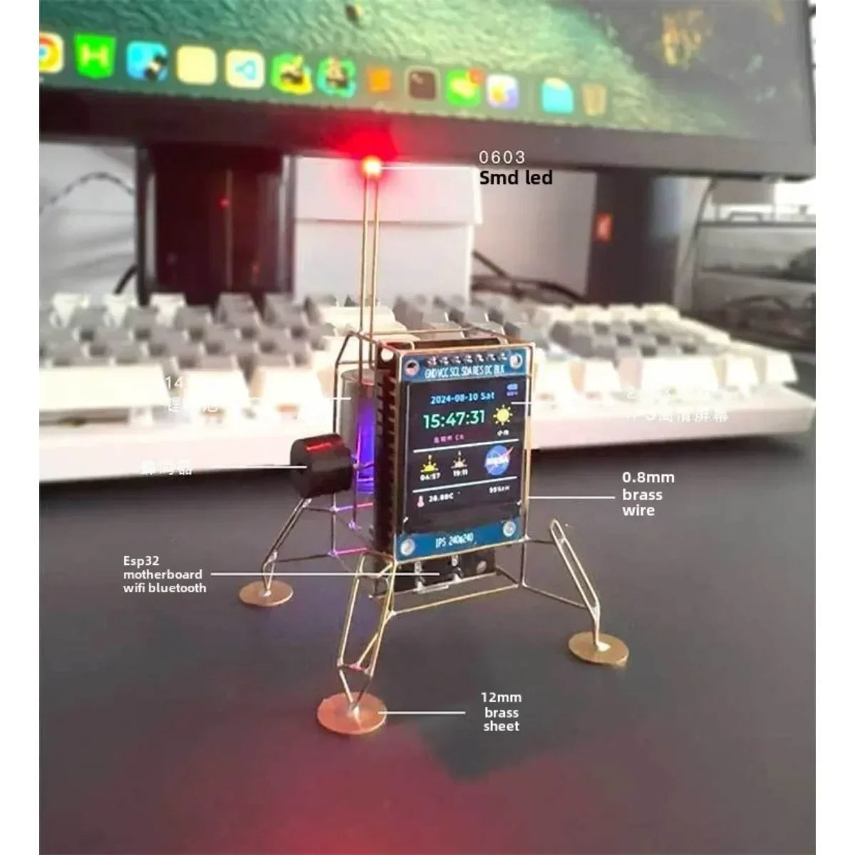 Creative Mars Lander Desktop Clock Model