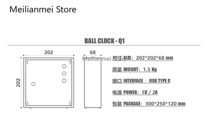 Mechanical Pinball Track Desk Clock