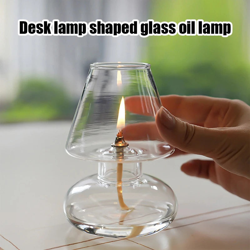Transparent Glass Oil Lamp Shade Candle Light
