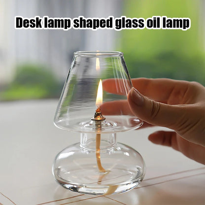 Transparent Glass Oil Lamp Shade Candle Light