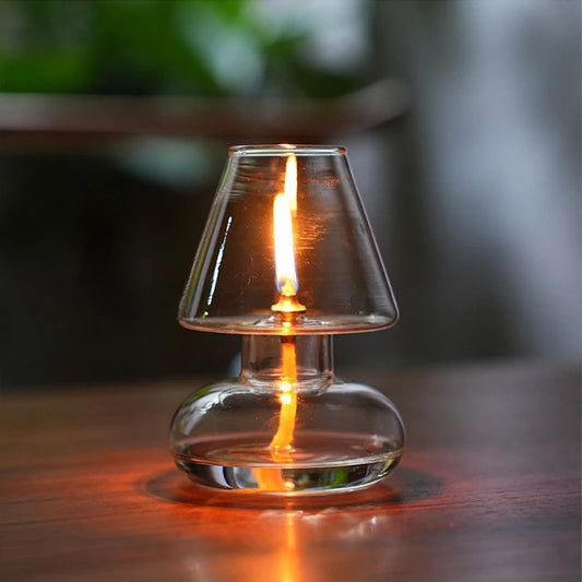 Transparent Glass Oil Lamp Shade Candle Light