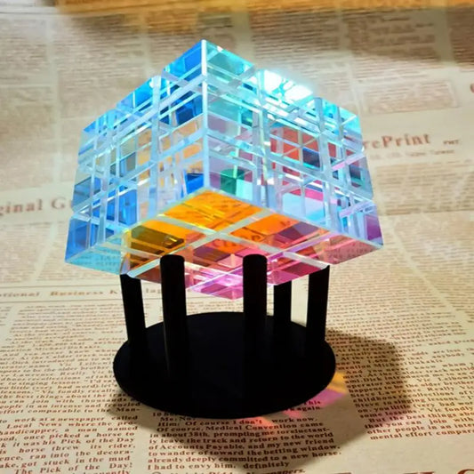 Colorful Prism Cube Glass Sun Catcher Decoration