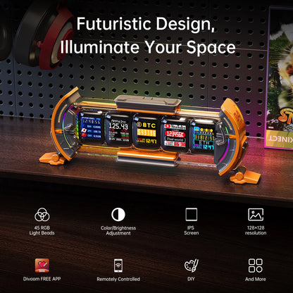 Cyberpunk WiFi Digital Clock with App Control