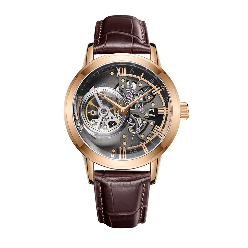 Men Mechanical Skeleton Wristwatch with Sapphire Glass