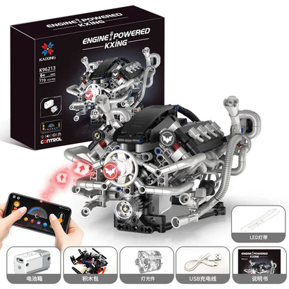 Creative Bat Racing V8 Engine Model DIY Assembly Kit