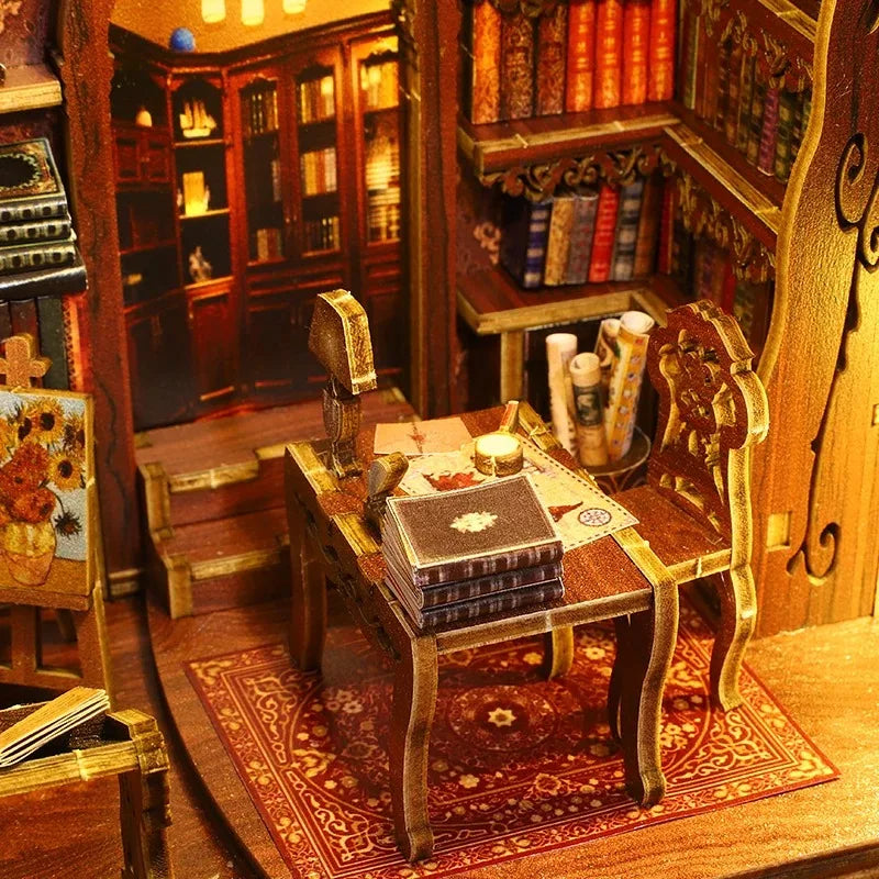 Miniature Bookshelf Dollhouse DIY Building Kit