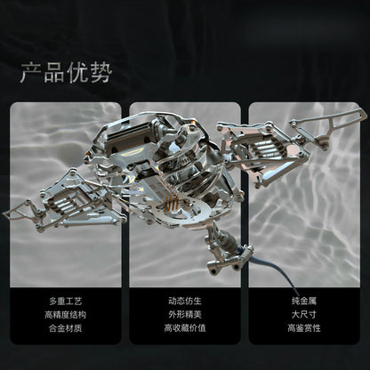 Mechanical Devil Fish Metal Electric Art Sculpture