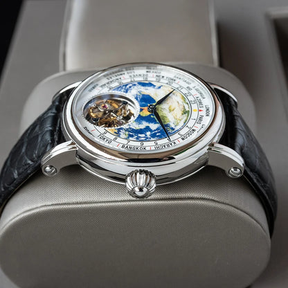 Earth Art Enamel Dial Tourbillon Men's Watch