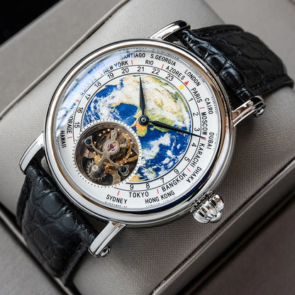 Earth Art Enamel Dial Tourbillon Men's Watch
