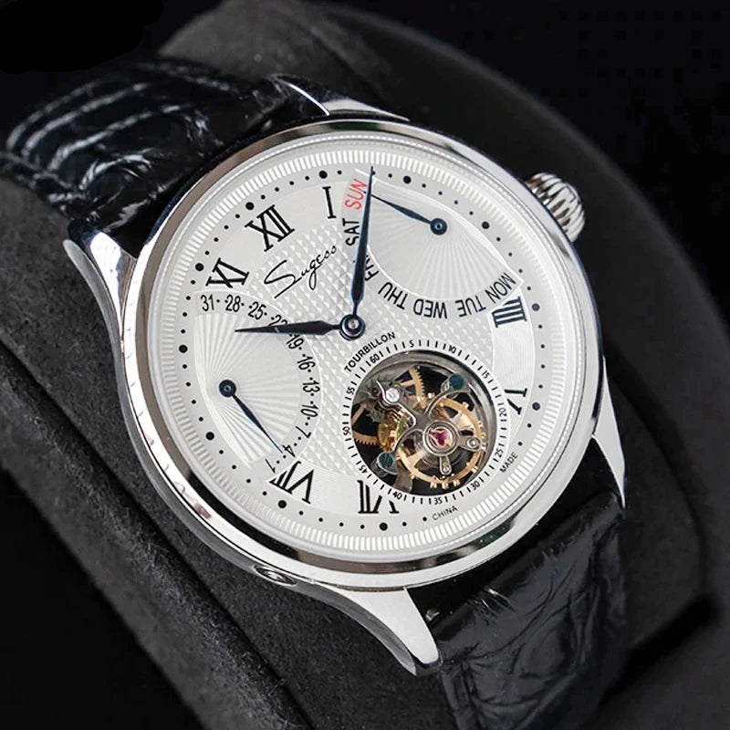 Hand-Wound Skeleton Tourbillon Men's Wristwatch