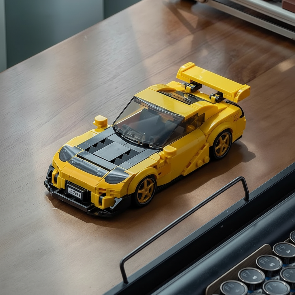 Enhanced Yellow Sports Car