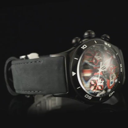 Steel Tourbillon Watch with Calendar & Sapphire Glass