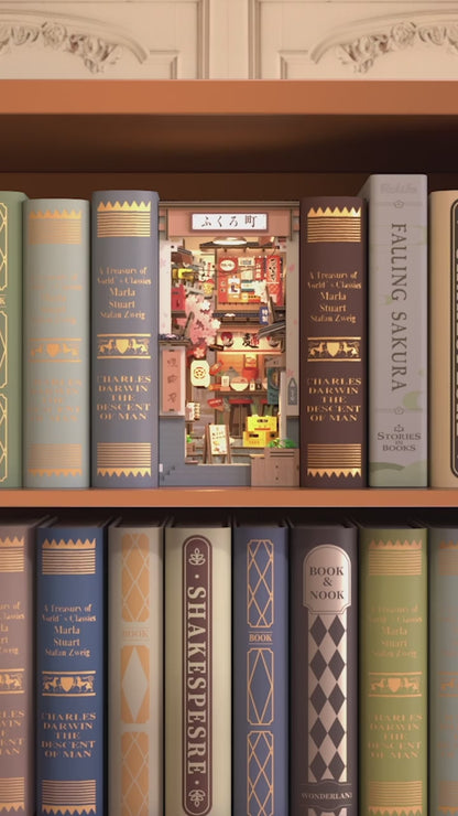 Japanese Street Scene DIY Wooden Book Nook