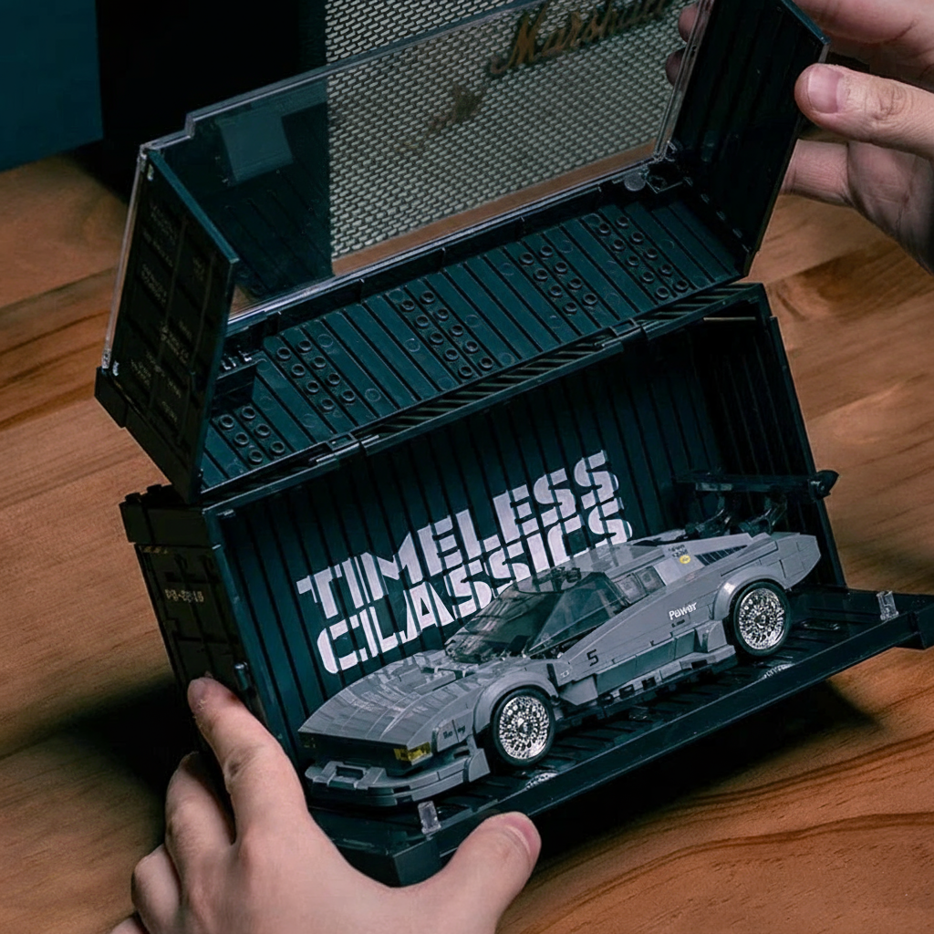 Sports Car in Display Case - Text Removed